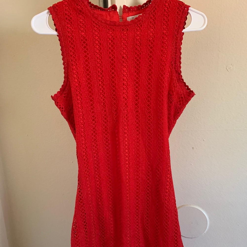 Red knit dress